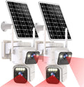 Cameras for Home Security with Dual Lens,2.4G/5G WiFi Outdoor Camera Wireless Solar Powered,PIR Alarm,Color Night Vision,2-Way Audio,Cloud/SD Storage,No Month Fee(2 Pack)