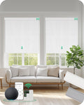 Allesin Motorized Roller Blinds – Rechargeable Smart Shades with Remote & Quiet Motor, Top/Bottom Aluminum Rails, Alexa-Compatible for Window (Custom Size, 100% Blackout Cloud-Patterned)