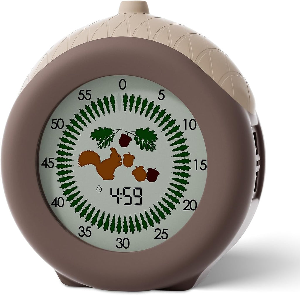 Visual Timer for Kids, 299-Minute Cute Kids Squirrel Timer with Eye-Protection Screen & Protective Case, Homeschool Supplies Study Teaching Time Management Tool
