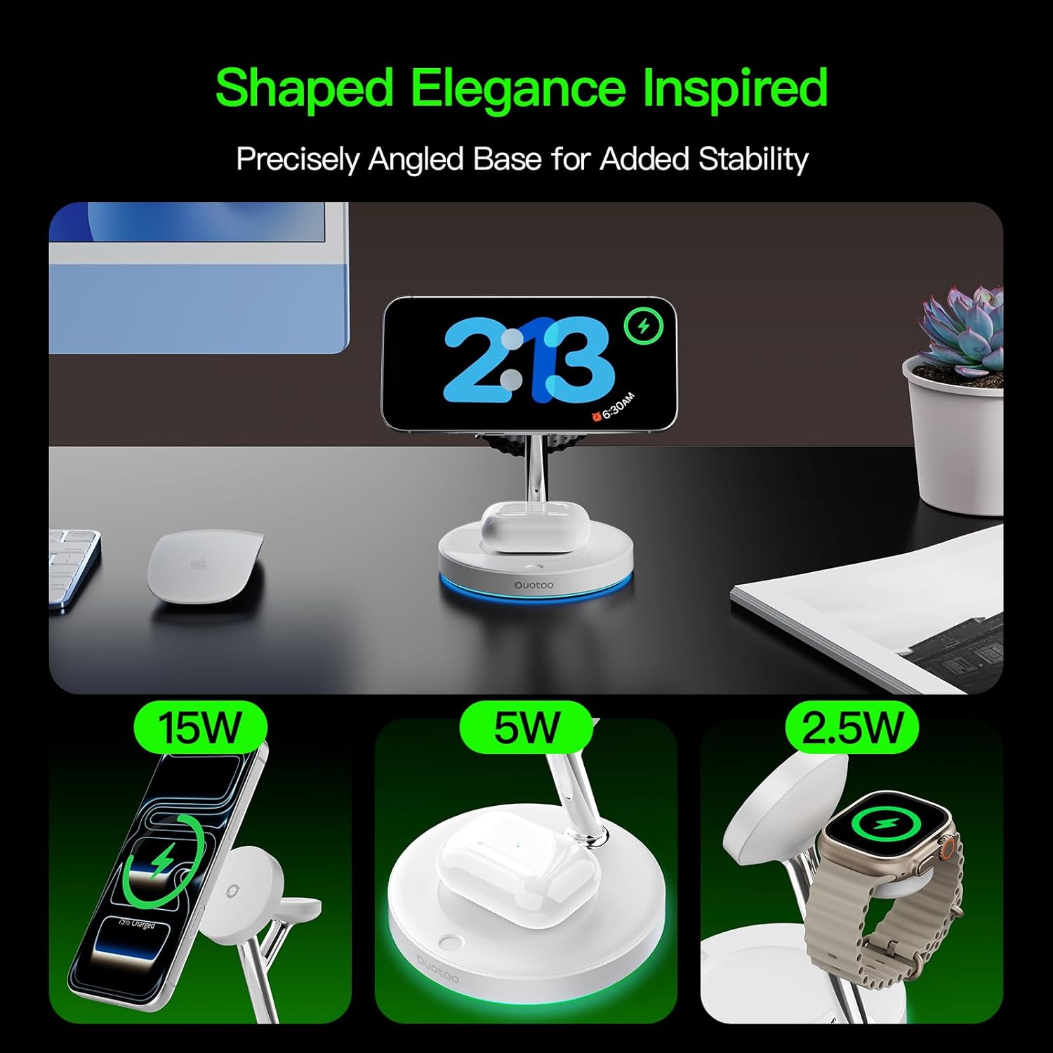 2025 3 in 1 Charging Station for Apple Compatible with Magsafe Charger Stand for iPhone 17 16 15 14 13 12 Wireless Charging Station for AirPods Wireless Charger for iWatch Series
