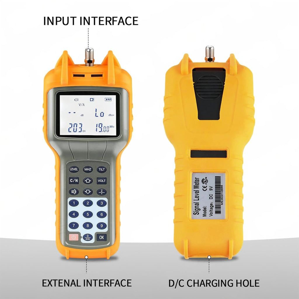 RY S110 Pro CATV Cable Tester - 47-870 MHz Coax Cable Tester Tracer Coaxial Wire Continuity Checker, TV Handle Signal Level Meter DB Tester Meter