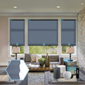 SmartWings Motorized Cellular Shades with Remote, Customized Electric Cordles Honeycomb Blinds Compatible with Alexa/Homekit/Google for Windows, 60% Blackout Single Cell Slate Blue
