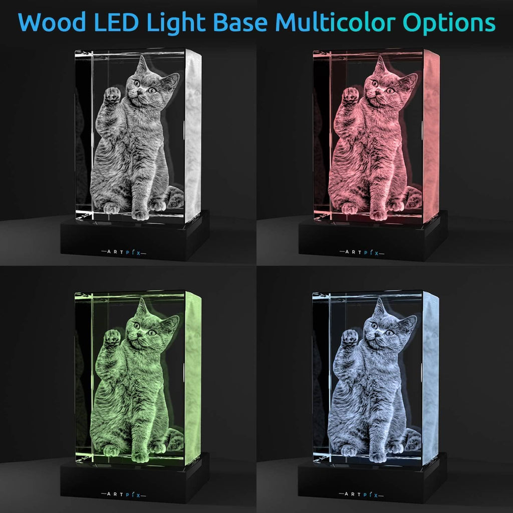 ArtPix 3D Crystal Photo, Christmas Personalized Gifts for Mom, Wife, Women, Her, Him, Men, Mother, Great Unique Customized Gift Idea With Your Own Photo, Custom Glass 3D Laser Etched Picture Wedding