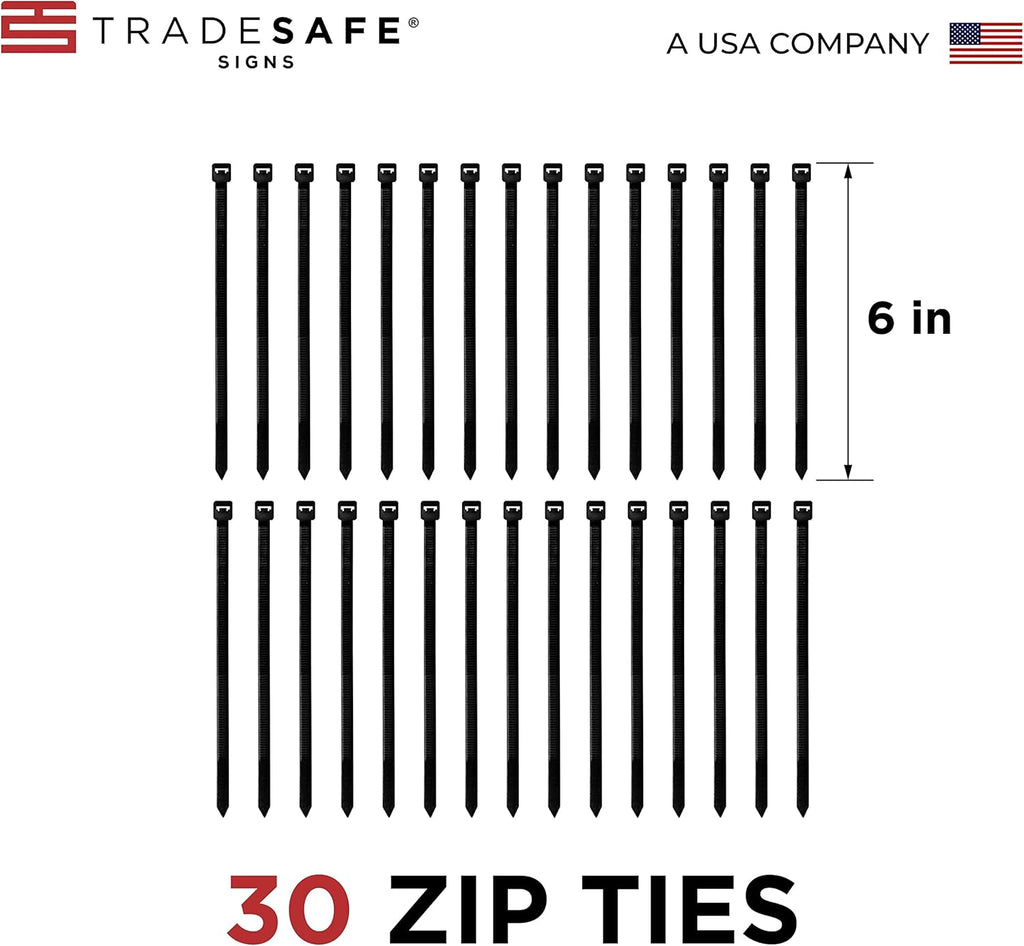 TRADESAFE Spanish Out of Service Tags, Fuera de Servicio - 30 Yellow Caution Sign with 30 Cable Ties, Durable 32 mil Vinyl, Caution Tags for Equipment Repair or Service, Accident Prevention