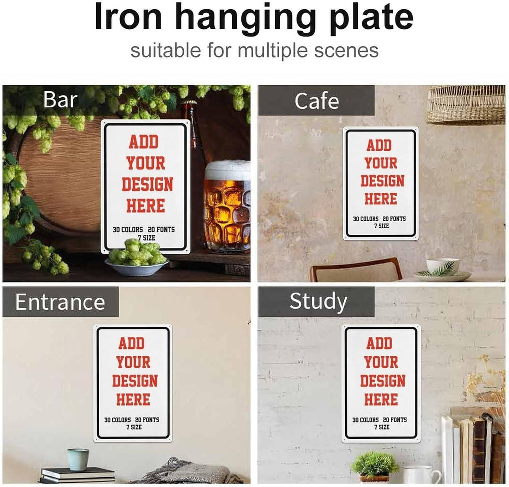 Custom Signs Outdoor Metal Sign - 8 x 12 Personalized Signs for Business, Workplace, Office, Home, Delivery Signs, Road Signs, Garden Signs, Hazard Signs, Intersection Signs, Parking Signs, Decorative Signs