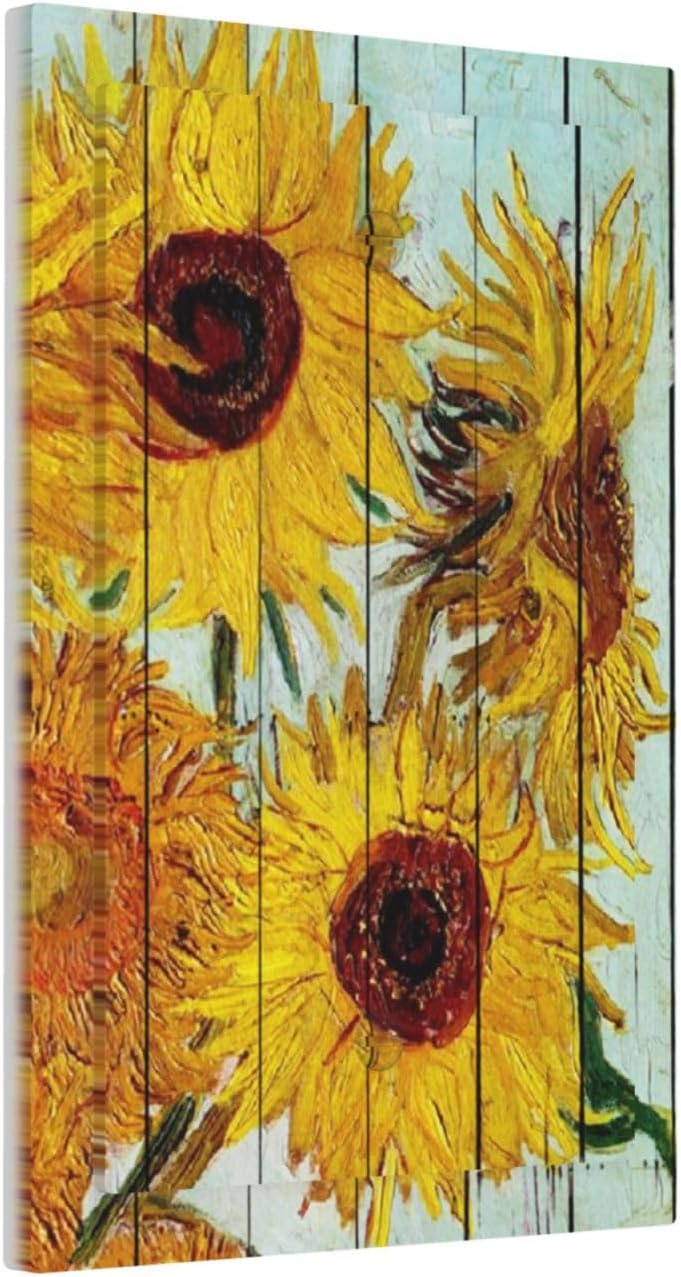 Light Switch Cover Plate Sunflowers Oil Paintings Wood Floral 1 Gang No Device Blank Electrical Wall Plates Faceplate Decorative Switch Plate For Farmhouse Bed Room Decor