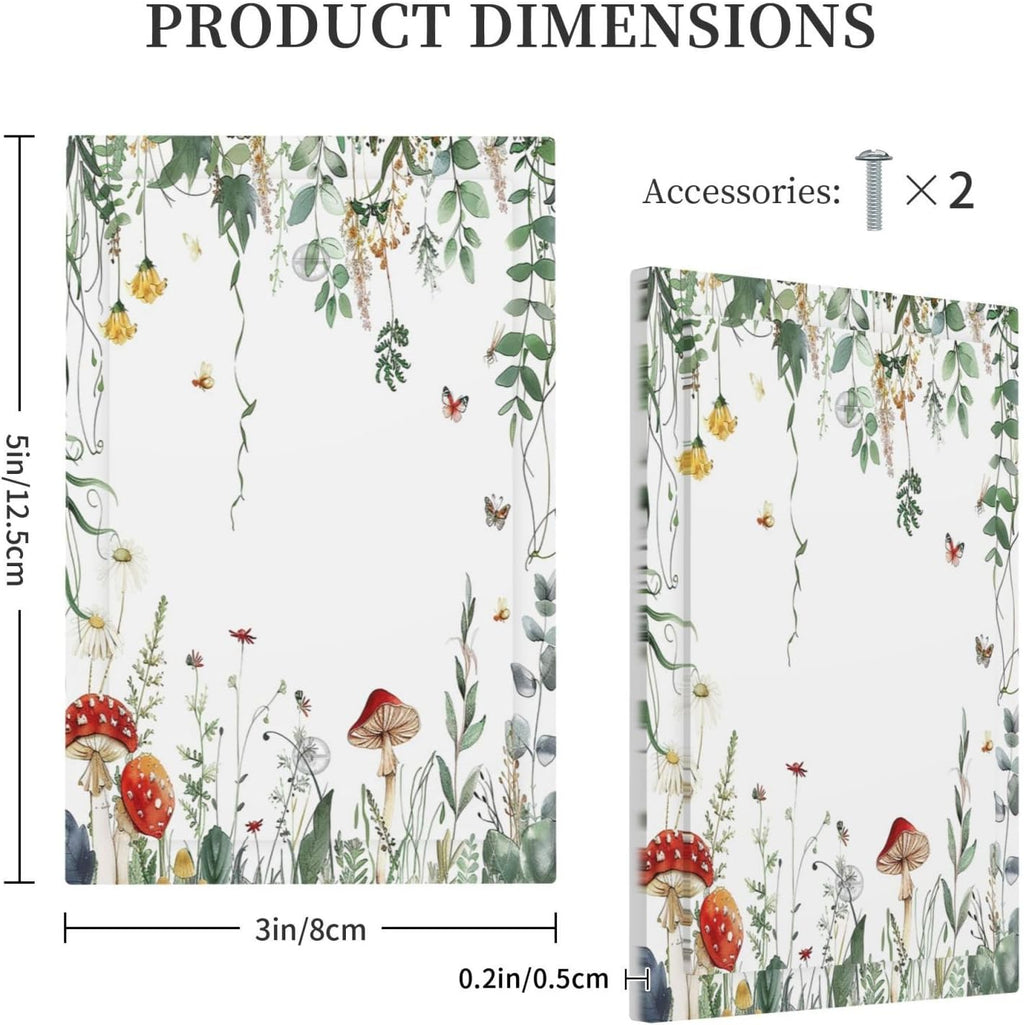 Light Switch Cover Plate Sage Plant Red Mushroom Butterfly Wild Flower 1 Gang No Device Blank Electrical Wall Plates Faceplate Decorative Switch Plate For Bed Room Kids Room Decor