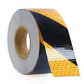 Waterproof Reflective Safety Tape Roll 2" X150' Yellow Black Striped Floor Marking Tape Hazard Caution Warning Tape Auto Truck Self-Adhesive Safety Sticker Strips for Wall Factory Trailer Vehicle