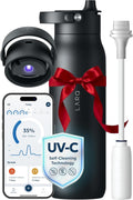 LARQ Bottle PureVis 2 - UV Water Purifier with Self-Cleaning, App Hydration Tracking, Filter Straw, Detachable Handle, Double-Wall Insulated