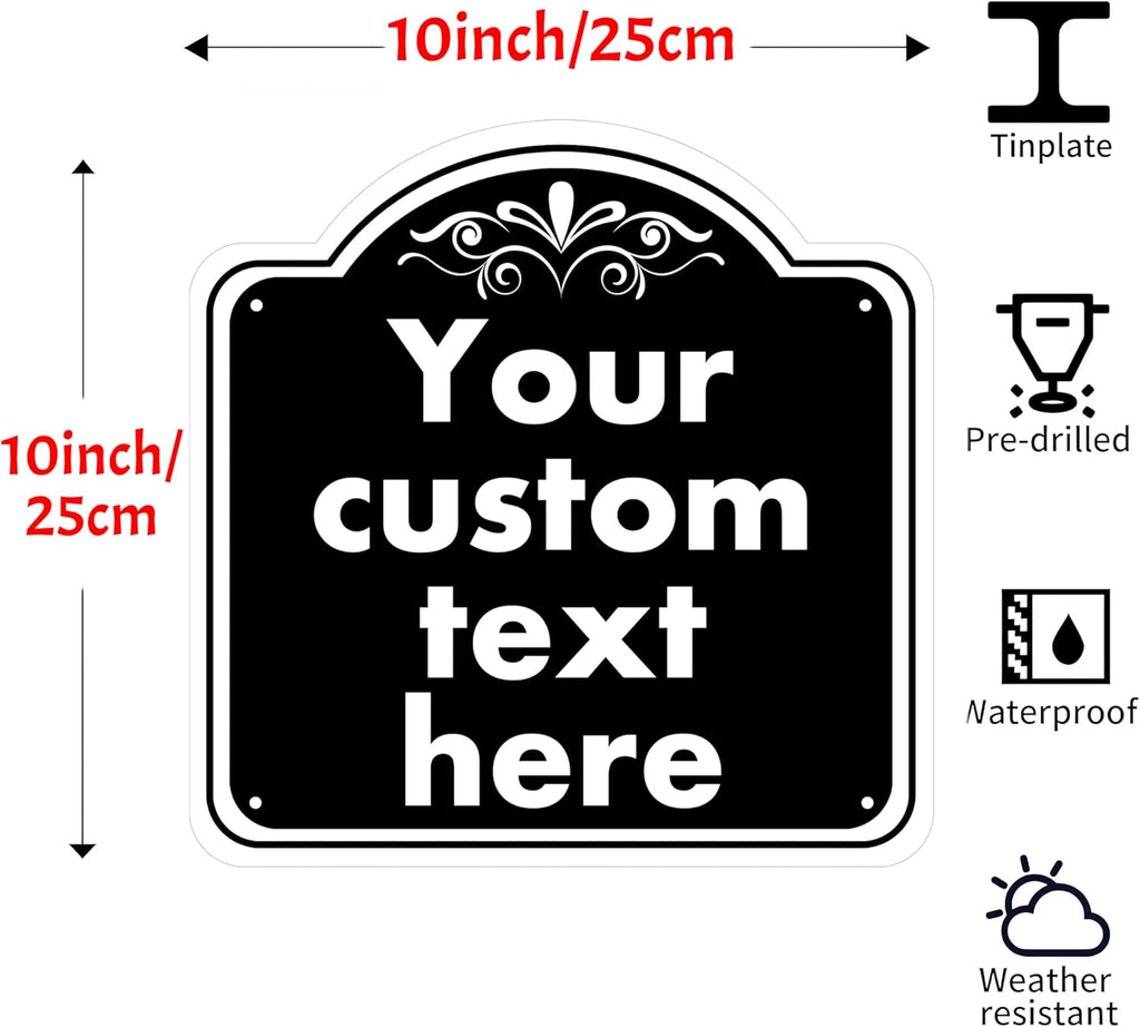 Custom Sign, Custom Indoor/Outdoor Decorative Sign，Aluminum Weatherproof Metal Sign Multiple Sizes, Customize for Office, Business, Workplace, office, Home, Delivery Signs