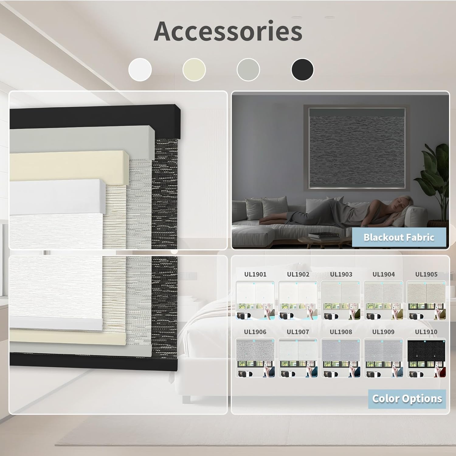 Motorized Blinds with Remote Custom Size Blackout Smart Roller Shades Compatible with Alexa Google, Electric Blinds for Windows
