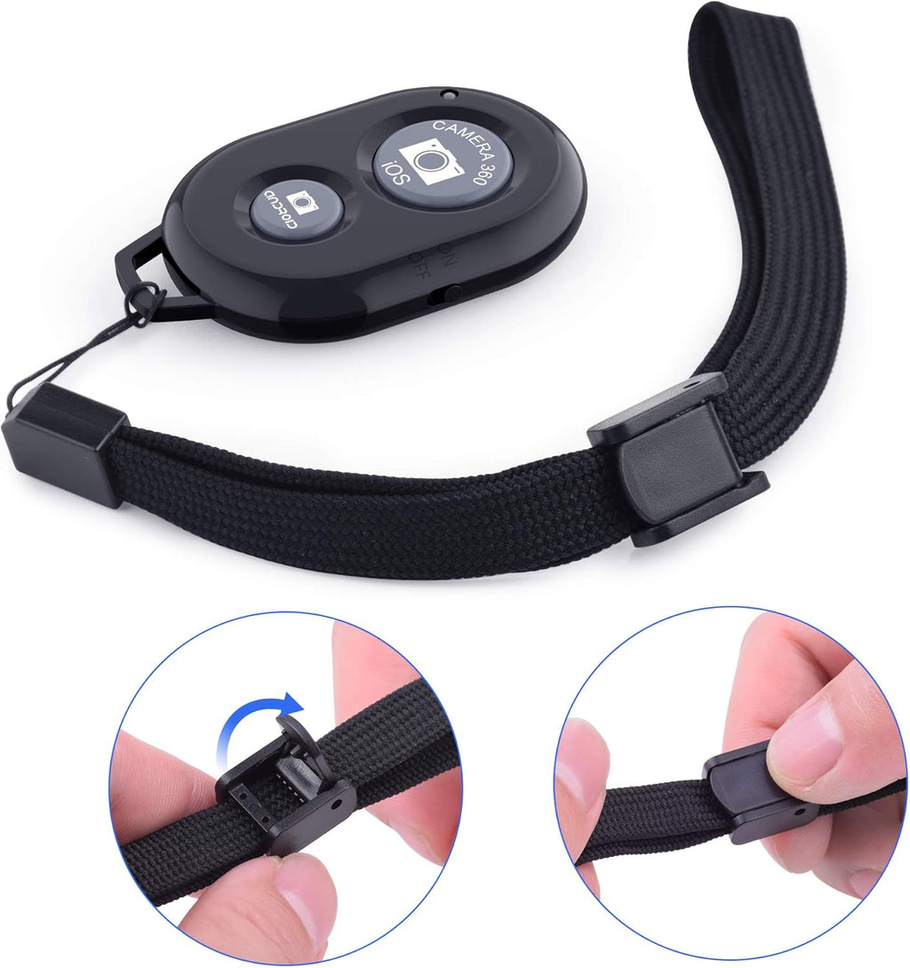Wireless Camera Remote Shutter for Smartphones (2 Pack), Zttopo Wireless Phone Camera Remote Control Compatible with iPhone/Android Cell Phone - Wrist Strap Included Black&Pink