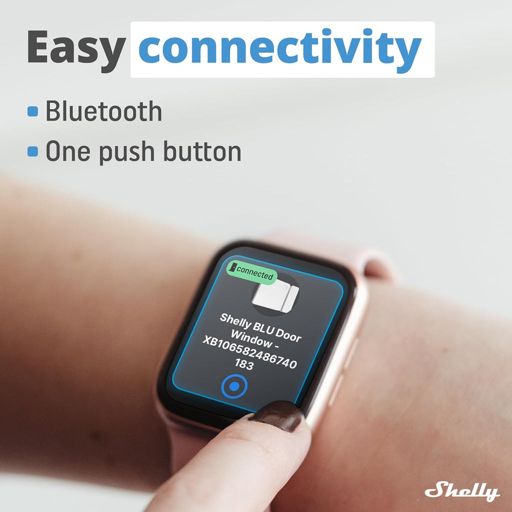 Shelly Blu Door/Window White | Bluetooth Operated Sensor | Home Automation | iOS Android App | Alexa & Google Home Compatibility | Lux and Tilt Angle Measurement | Set Custom Activation Scenes