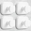 Shower Hooks for Inside Shower,Reusable Suction Cup Hooks for Glass Window,Mirror,Removable Towel Hooks for Bathroom,4 Pack(White)