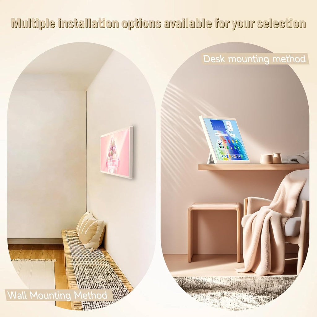 23.8 inch Digital Calendar,electronic digital wall touch screen smart calendar with Google Play Multi-calendar Sync for planner&personal organizers Wall/Desk Stand