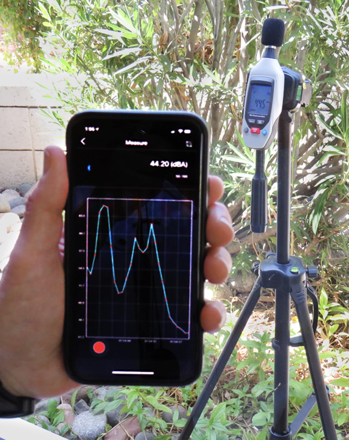 Sper Scientific Decibel Meter 850019 w/Bluetooth, Sound Level Meter 35 to 130 dB, SPL Meter A/C Weighted, Dual Range, Max/Min & Data Hold, Compact Audio Noise Measuring Device, Large Backlit Display