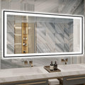 72x36 Bathroom Mirror With Lights - Black Aluminum Framed (Front and Backlit), Anti-Fog LED Lighted Bathroom Mirror,Stepless Dimmable Vanity Mirror,3 Colors Smart Mirror(Horizontal/Vertical)