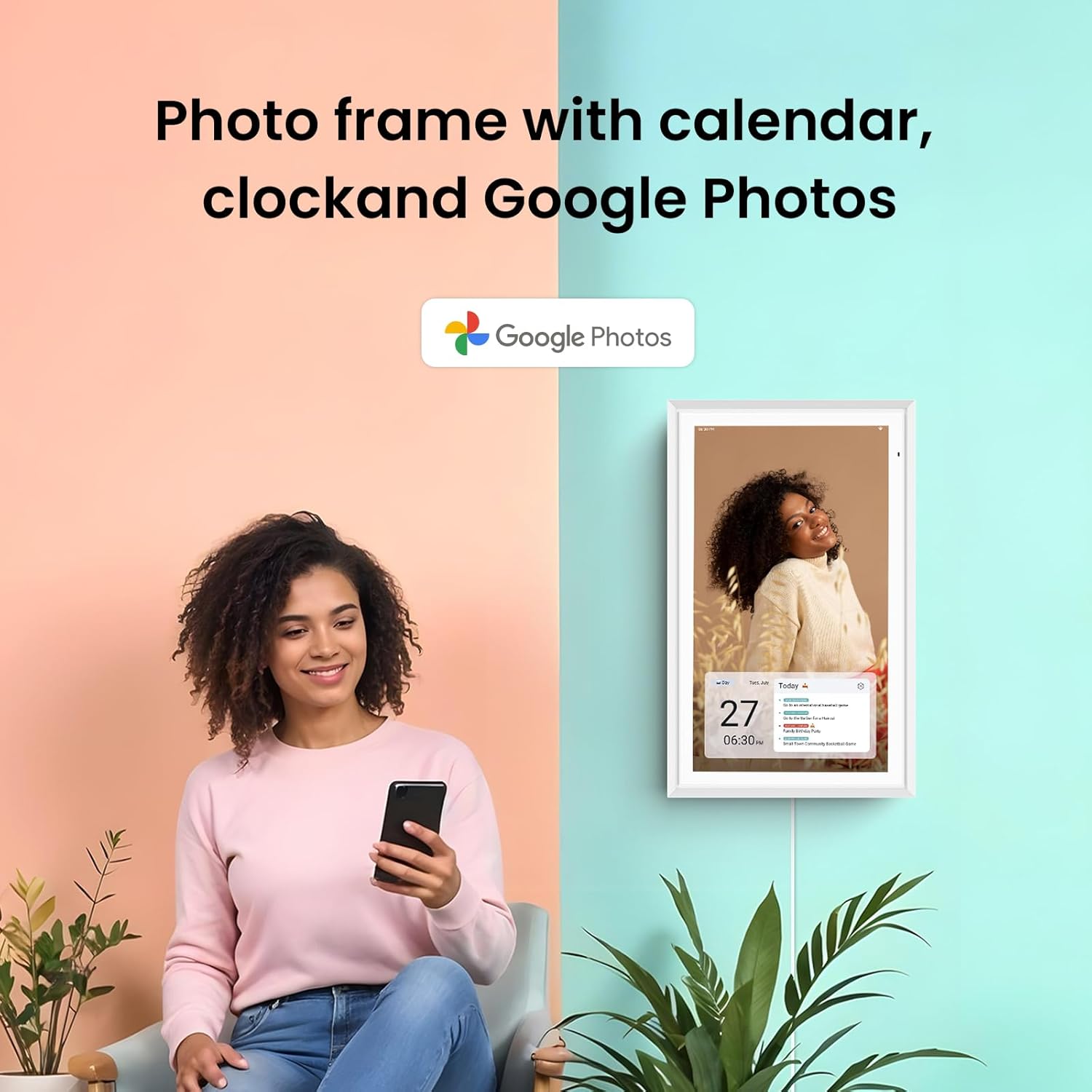 ApoloSign Digital Calendar: Electronic Calendar, Smart Touchscreen Interactive Display for Chore Chart, Family Schedules Planner, Supports All Apps via Google Play (White, 15.6-inch)