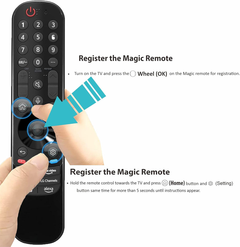 Alizen Replacement Remote Compatible with LG Remote Control for Smart TV 2024-2018 | Magic TV, Pointer, Voice Control, Bluetooth, MR18/19/20/21/22/23/24GA/GN, Alexa