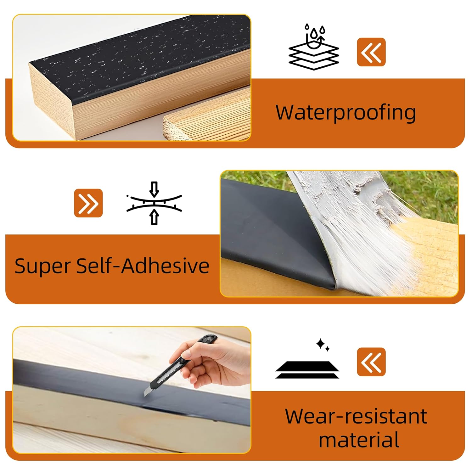 12 Pack Butyl Sealant Tape 2" x 50', Deck Joist Tape for Decking, Waterproof and Anti-Corrosion for Extend Deck Life