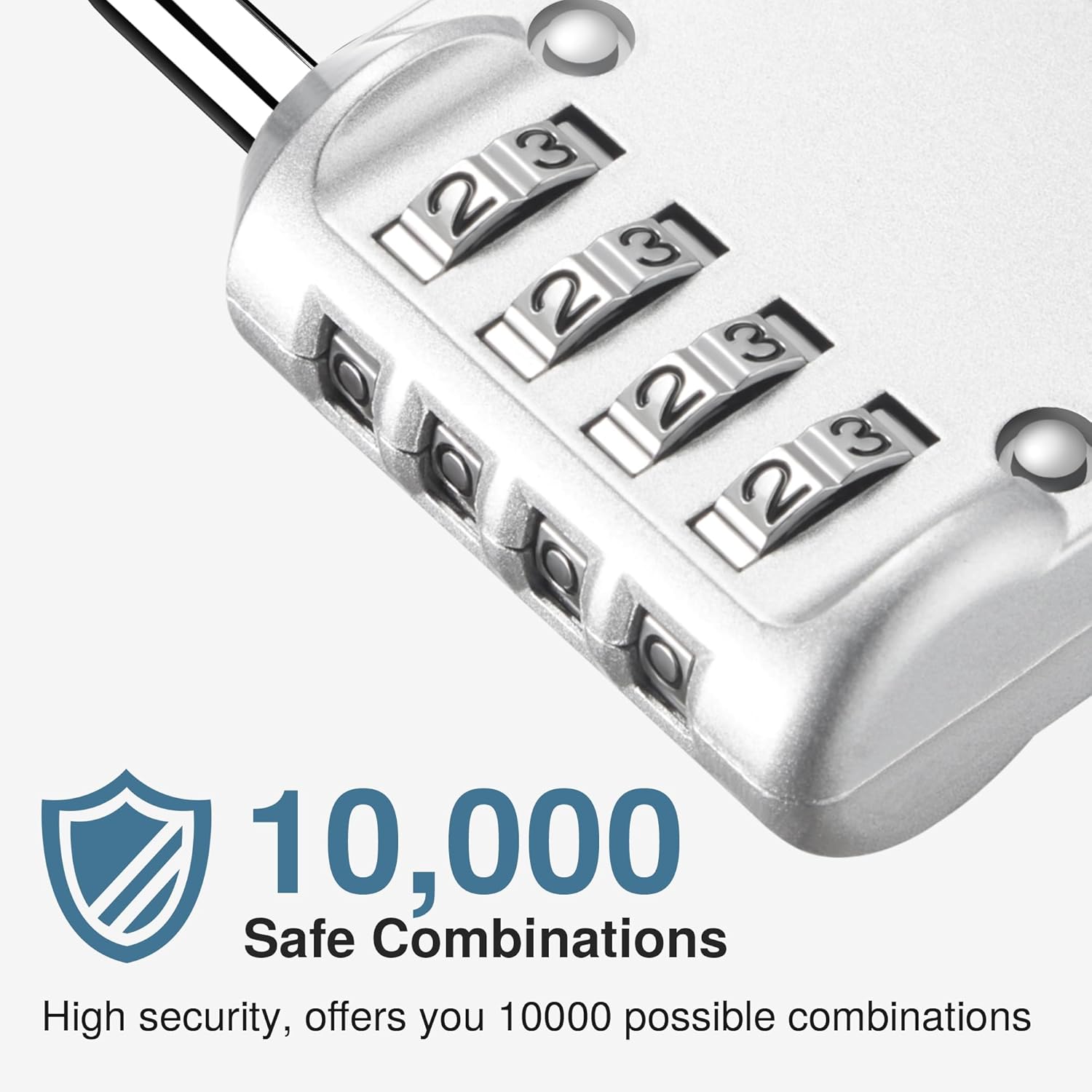 Puroma 1 Pack Combination Lock for Locker 4 Digit Outdoor Waterproof Padlock for School, Gym, Sports, Fence, Toolbox, Gate, Case, Outdoor, Hasp Storage, Cabinets (Silver)