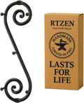 RTZEN Farmhouse Small Key Holder for Wall - Handcrafted Swirl Decorative 5 Key Hooks for Home Entryway - Wrought Iron Wall Mount Rack Purse Coat and Leash Holder or Organizer (Vertical Black)