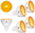 Orange MR16 GU5.3 Led Bulbs, Bi-pin Base LED Spotlights 12V LED Bulbs for Christmas Holiday Decoration Outdoor Landscape Lighting, 6Pack