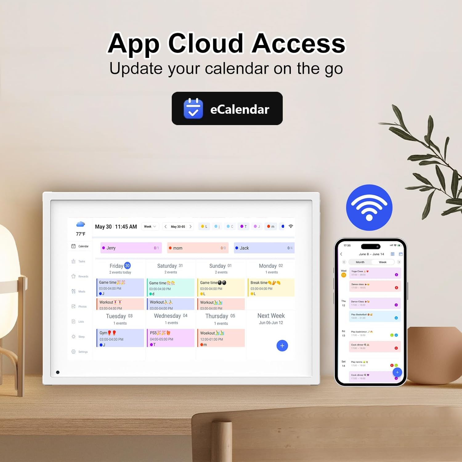 SSA 10.1" Smart Digital Calendar Family Hub | Touchscreen Display,Customizable Chore & Meal Planner, Grocery List, Schedule Planner Sync with Phone App, Ideal for Parents
