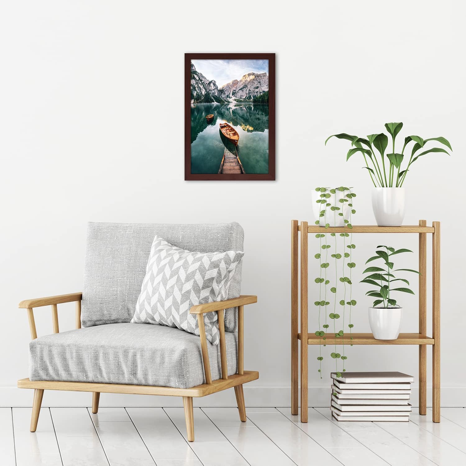 Americanflat 12x18 Poster Frame with Shatter-Resistant Glass - Signature Collection - Gallery-Style Frames Made of Engineered Wood - Photo Frame for Wall Display - Mahogany