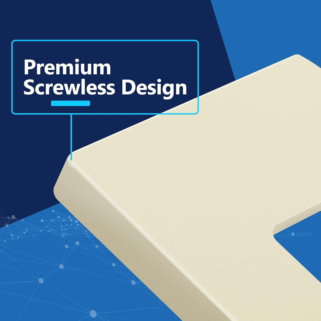 LIDER Matte Finish Decorator Switch Cover, Screwless Wall Plate, Mid-Size 1-Gang 4.88" x 3.11", Unbreakable Polycarbonate Thermoplastic, UL Listed, LSWP-31M-LA, Light Almond