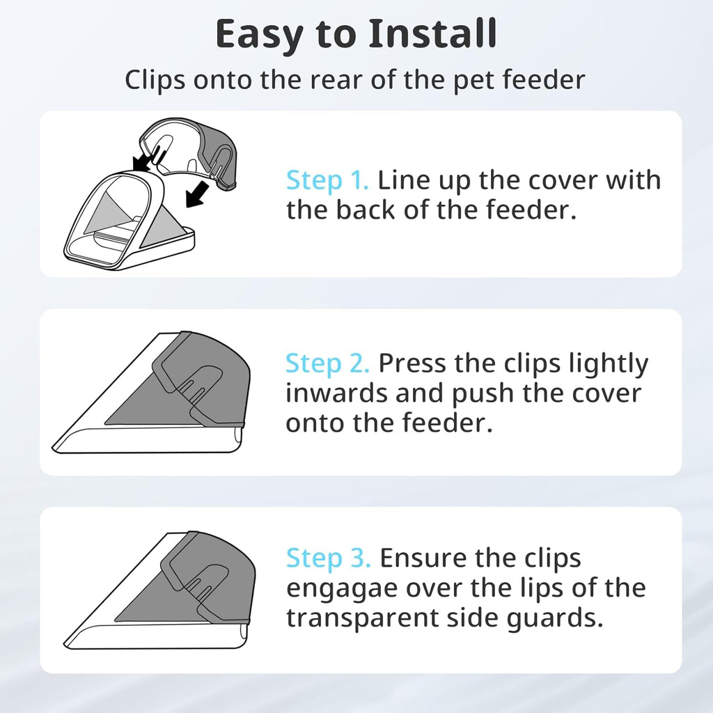 Rear Cover for Automatic Microchip Cat Pet Feeder - Prevents Persistent Pet from Getting Food from The Back of The Feeder