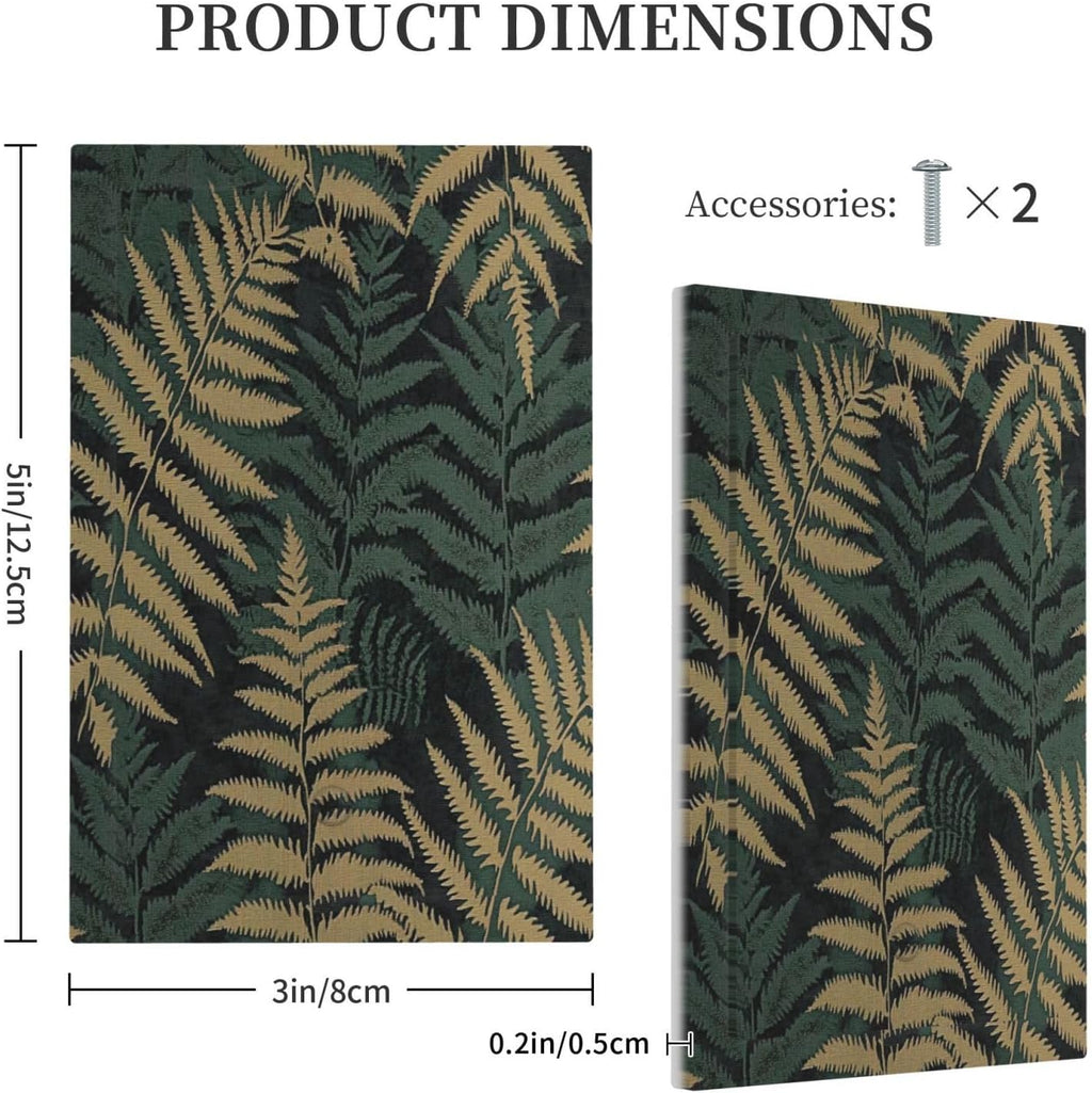 Light Switch Cover Plate Botanical Fern Green Leaf Forest 1 Gang No Device Blank Electrical Wall Plates Faceplate Decorative Switch Plate For Bed Room Home Decor