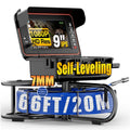 Sewer Camera, Self Leveling Drain Camera 66ft with Meter Counter, 9" HD Plumbing Cameras Snake with 12 LED Lights, 5100mAh Battery, IP68 & 32GB DVR Recorder, Duct Sewer Line Pipe Inspection