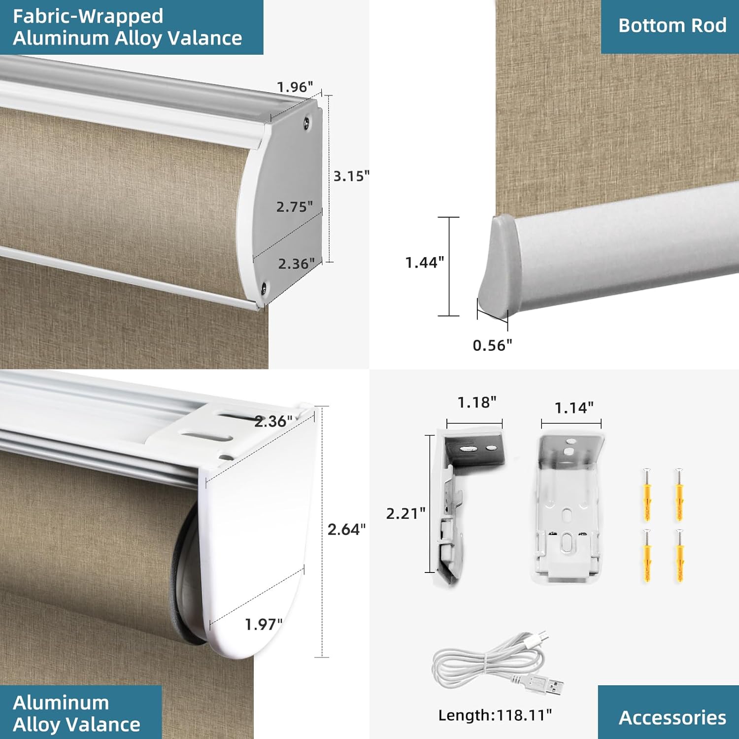 SmartWings Motorized Blinds Smart Blinds Remote Control Dual-Sided Blackout Shade Work with Apple Homekit Thread Z-Wave Alexa Smart Roller Shade Blackout Customized 16"-110" W (Bouvardia Light Brown)