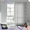 Graywind Hardwired Smart Curtains Compatible with Alexa Google Remote Control Motorized Drape for Sliding Door One-Way or Split Draw, Custom Width to 220" (Mist Series)