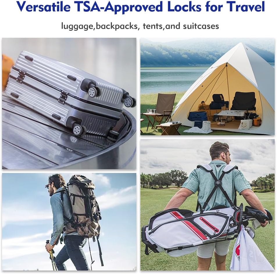 SURE LOCK TSA Compatible Travel Luggage Locks, Inspection Indicator, Easy Read Dials TSA Approved with Zinc Alloy (2, Purple 2 Pack)