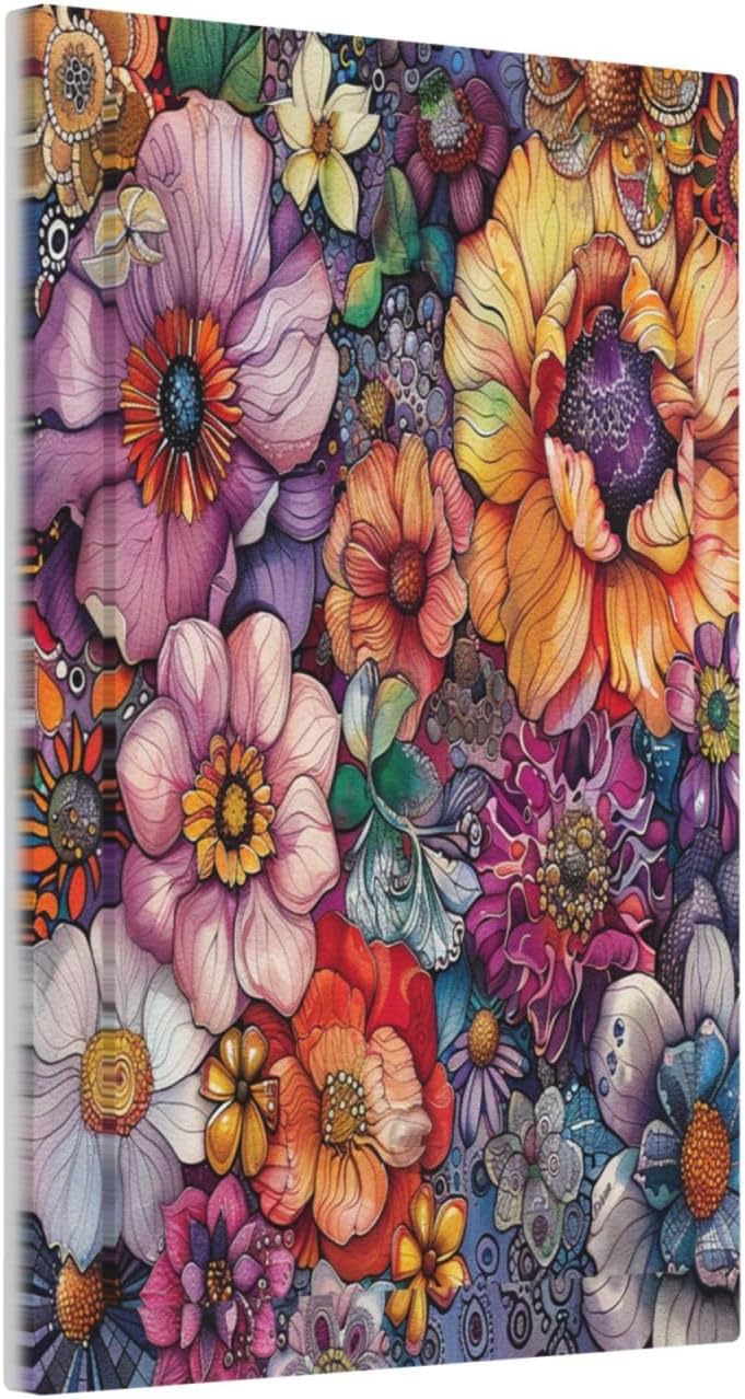 Light Switch Cover Plate Colorful Bohemian Flowers Vintage Boho Floral 1 Gang No Device Blank Electrical Wall Plates Faceplate Decorative Switch Plate for Bed Room living Room Decor