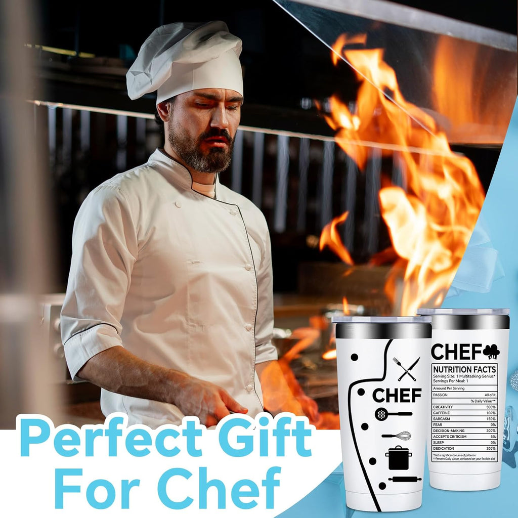 Fufandi Chef Gifts for Men Women - Ideal Gift for Chefs - Gifts for Cooking Lovers, Home Cooks, Bakers, Culinary Students - Tumbler Cup 20oz