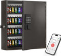WeHere Smart Key Lock Box, Wall Mounted Key Cabinet with 120 Key Tags, Bluetooth App Control, OTP & Password Unlock, Wi-Fi Remote Unlock (Bridge Required), Steel Key Safe for Office Home Business