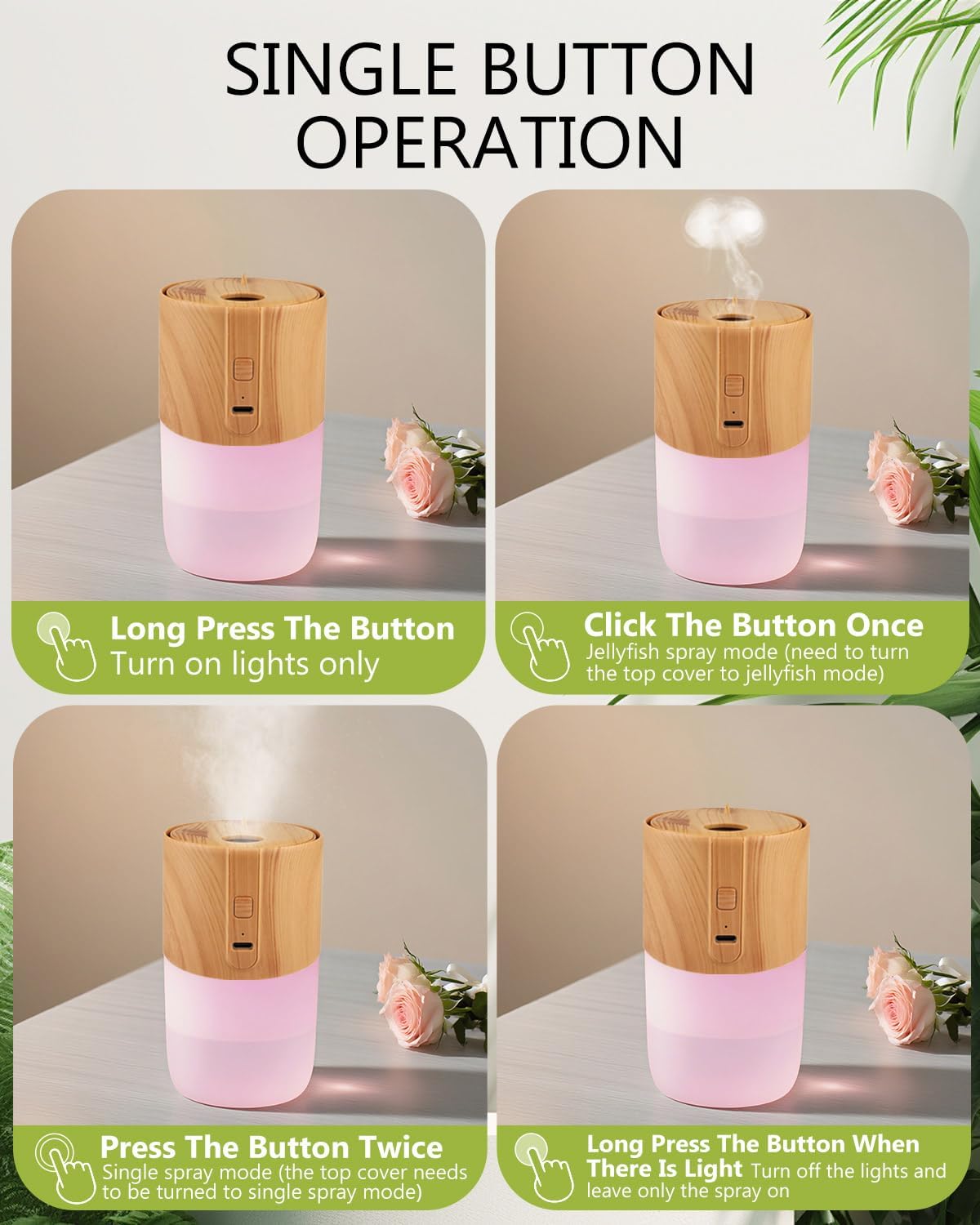 Essential Oil Diffuser, 300ml Ultrasonic Humidifier with 7 Colors, Jellyfish Mist Mode, Quiet Aromatherapy Humidifier, Waterless Auto Off Diffuser Decorative Gift for Home, Office, Yoga