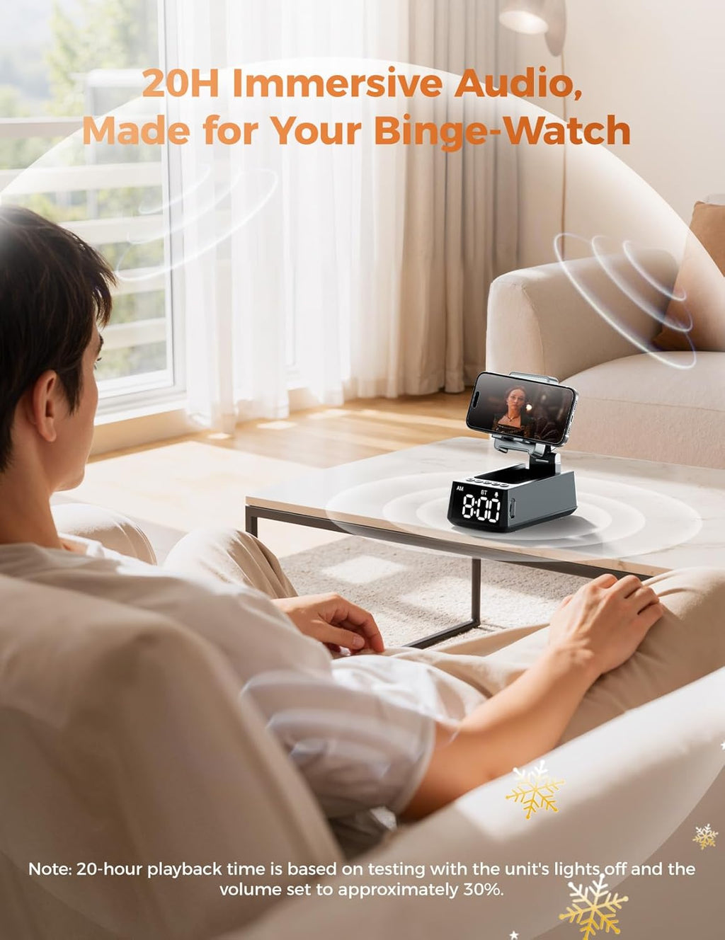 Bluetooth Speaker Birthday Gift for Men:Induction Cell Phone Stand HD Sound Valentines Gifts For Him Her Adult Teen,Anti-Slip Phone Holder Kitchen Gadget Women Mom Wife,Dad Husband Boyfriend(Gray)