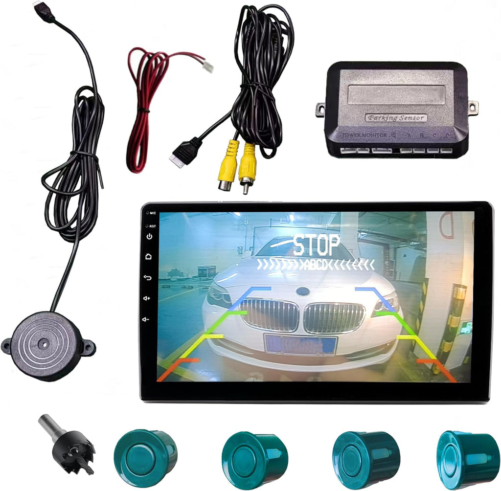 LCD Parking Sensor Kit - Displays Data on Original Screen, Easy Rear Installation, Compatible with All Camera Formats (AHD, CVBS), 18 Probe Colors to Match Any Vehicle