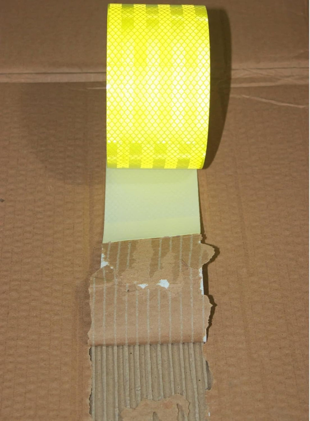 Non Fading Fluorescent Yellow Reflective Tape Outdoor Waterproof 3 inch Wide, High Visibility Warning Safety Industrial Marking Tape (168 feet)