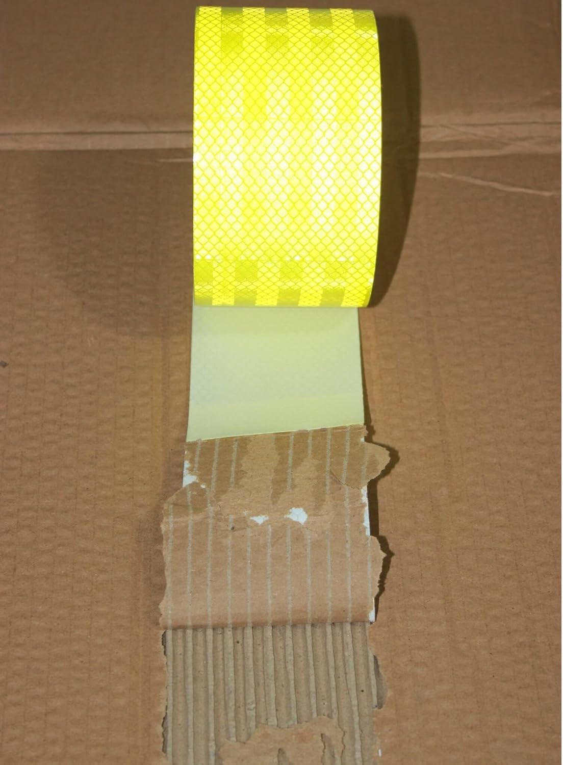 Non Fading Fluorescent Yellow Reflective Tape Outdoor Waterproof 3 inch Wide, High Visibility Warning Safety Industrial Marking Tape (168 feet)