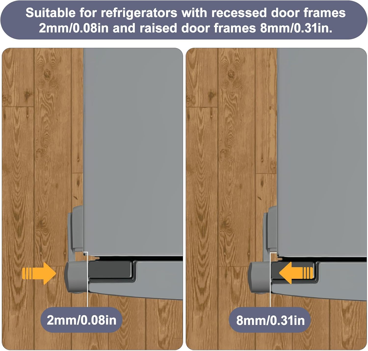 Updated Fridge Lock for Kids, Childproof Refrigerator Door Lock, Fridge Latch with 3M Adhesive, Freezer Locks Automatically Closed, No Drill No Screw, More Security for Kids/Pets (1 Pack, Grey)