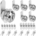 Cam Locks Cabinet Lock Keyed Alike, 5/8'' (Length) Cylinder Fits on 3/8'' Max Panel Thickness, Secure File Drawer Mailbox RV Storage Replacement Set, Chrome-Finish Zinc Alloy (5/8 Inch 6Pcs)