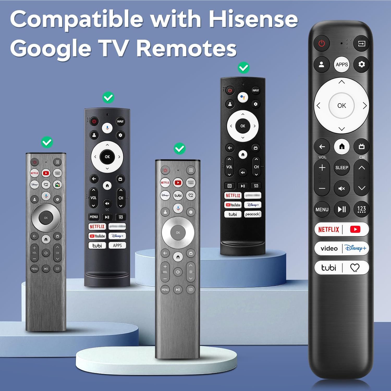 Replacement Only for Hisense-Google-TV-Remote, for Hisense Mini-LED QLED ULED UHD 4K Google Smart TVs