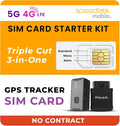 SpeedTalk Mobile GPS Tracker SIM Card Starter Kit | 3 in 1 Universal Simcard: Standard, Micro, Nano for Kids Senior Pet Car Fitness Activity 5G 4G LTE Tracking Devices | No Contract