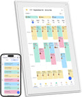 Digital Calendar, 15.6inch Smart WiFi Digital Calendar&Chore Chart, 1920 * 1080 IPS Touch Screen HD Display for Family Schedules, Wall-Mounted, Share Moments Instantly from Anywhere (White, 15.6 inch)