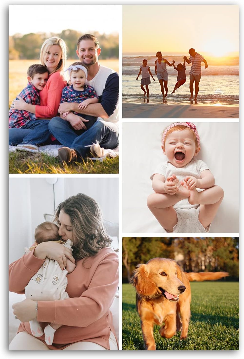 LZIMU Collage Canvas Prints with Your Photos Personalized Multi Pictures for Wall Custom Family Wedding Baby Pet Dog Photo to Canvas Customized Gifts Home Wall Decor (Collage Photo-6, No frame)